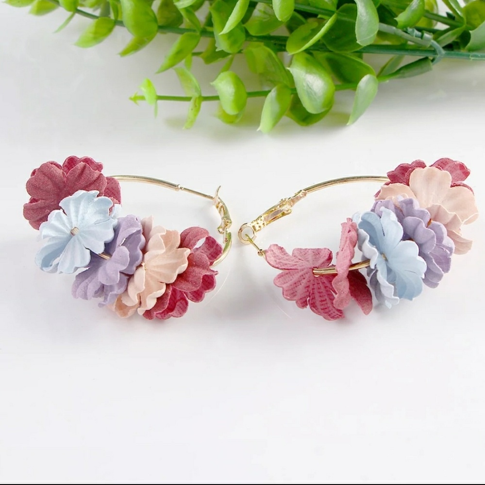 Flower Hoop Earrings